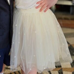 Bonpoint  Cream Tulle Skirt 4T